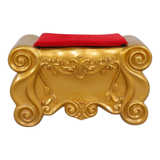 16" Gold and Red Santa Footrest Fiberglass Decoration