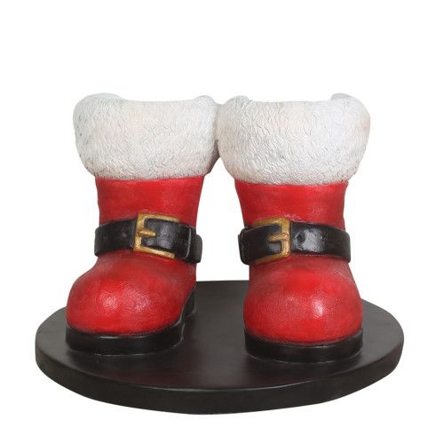 3' Santa Boots Photo Op Fiberglass Christmas Decoration