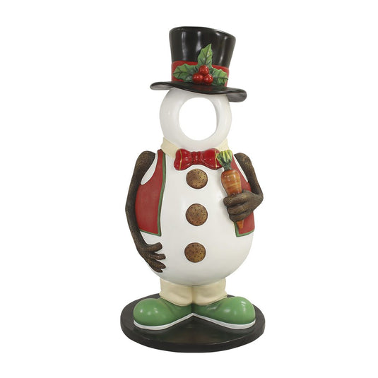 6' Snowman with Hat Photo Op Fiberglass Christmas Decoration