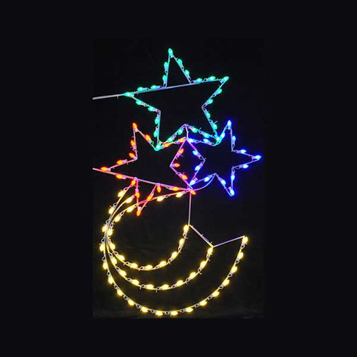 6 foot triple star pole mount decoration bright line