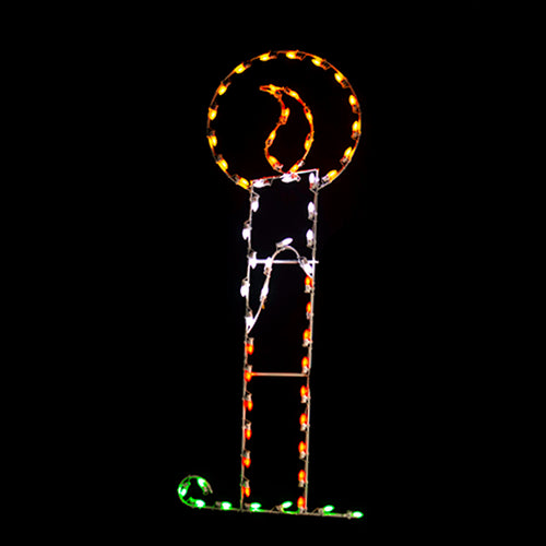 4' Candle with Halo Silhouette Pole Mount Christmas Light Display