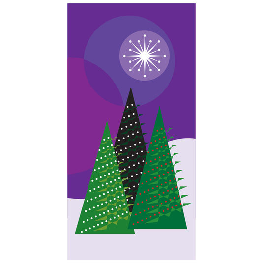 D263 Three Christmas Trees - Pole Banner