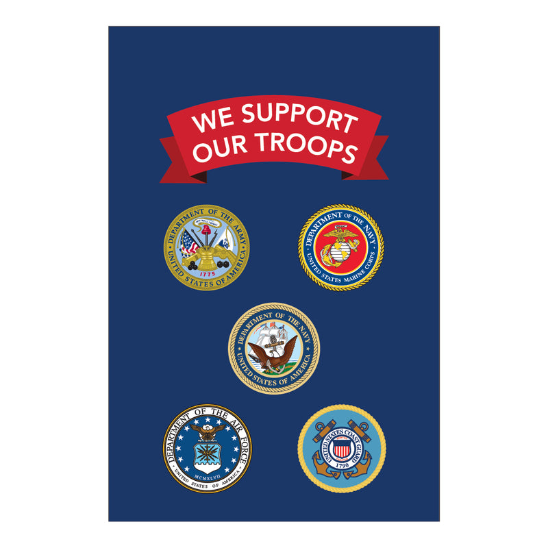 Load image into Gallery viewer, D389 We Support Our Troops - Garden Flag
