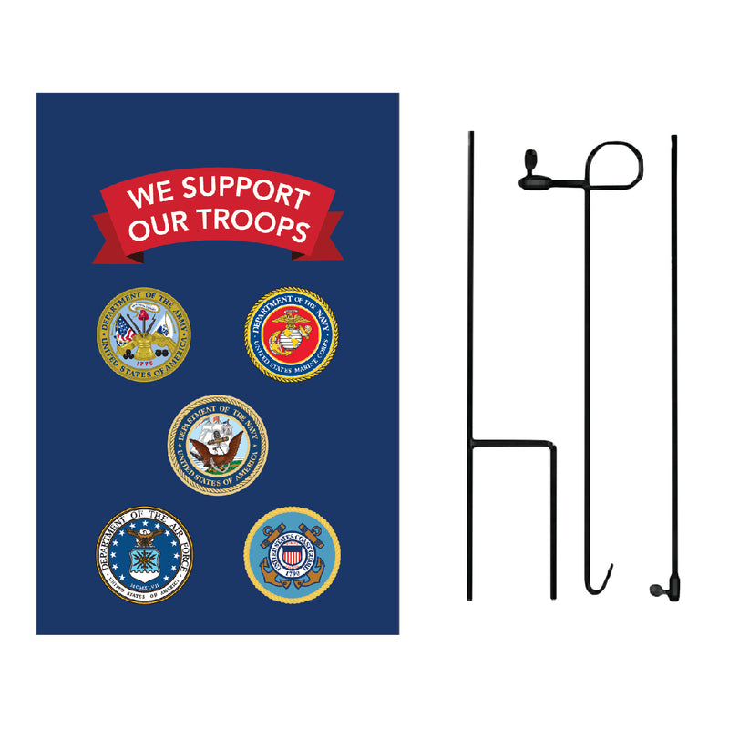 Load image into Gallery viewer, D389 We Support Our Troops - Garden Flag
