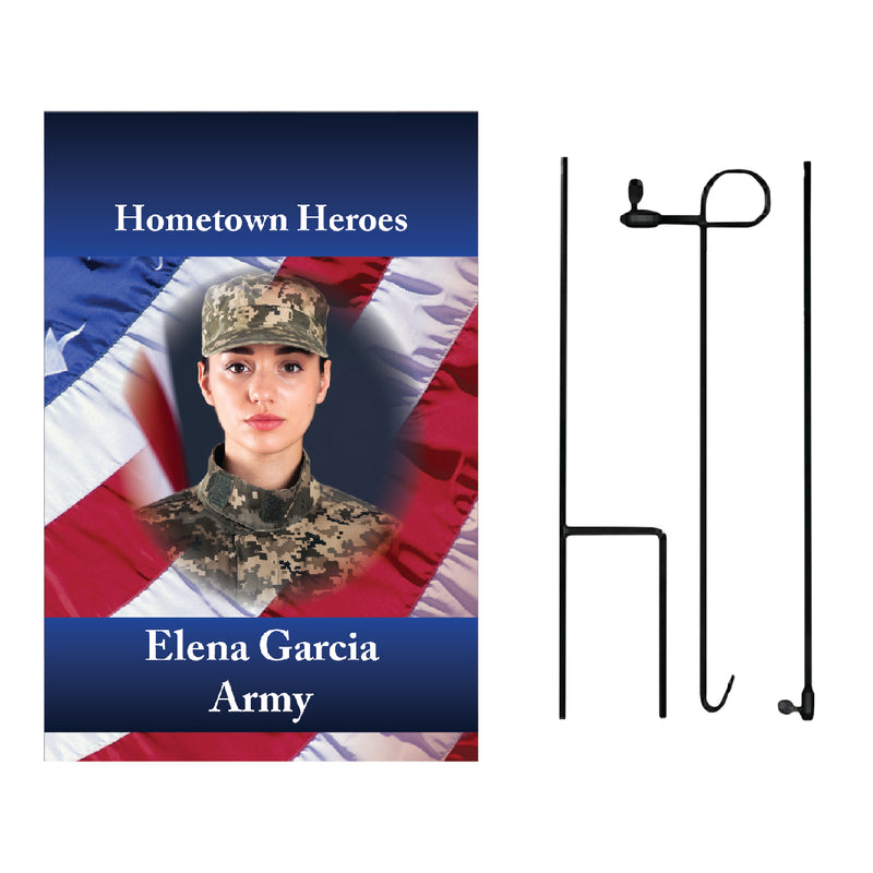 Load image into Gallery viewer, D446 Circle Flag Hometown Hero - Garden Flag
