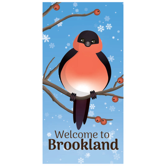 D492 Winter Bullfinch - Pole Banner