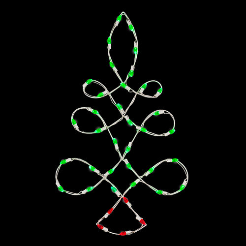 3' Loop Tree Silhouette Pole Mount Christmas Light Display