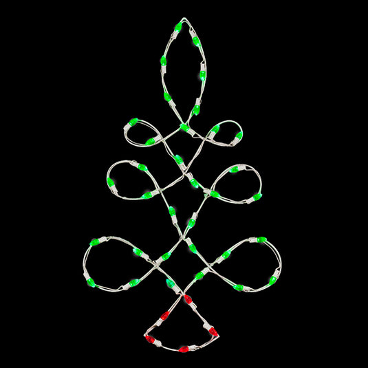 3' Loop Tree Silhouette Pole Mount Christmas Light Display