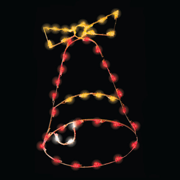 Load image into Gallery viewer, 4&#39; Single Bell Silhouette Pole Mount Christmas Light Display
