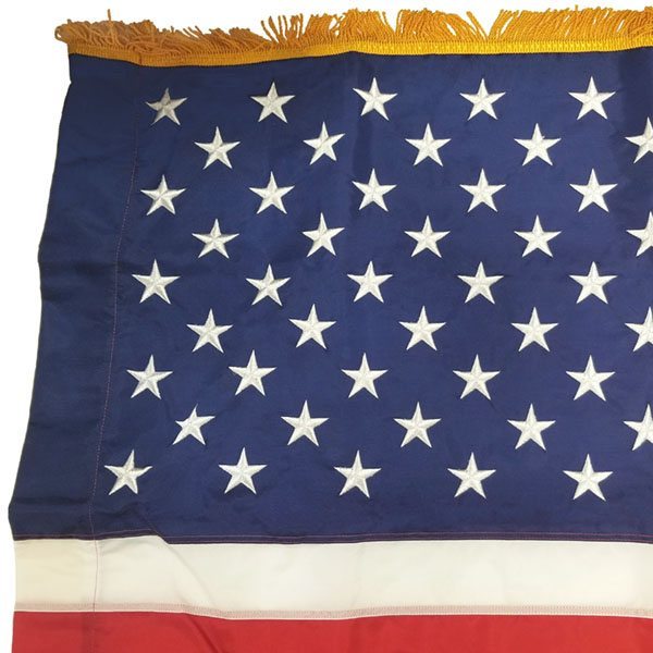 Load image into Gallery viewer, United States Flag - Pole Hem and Gold Fringe - Nylon
